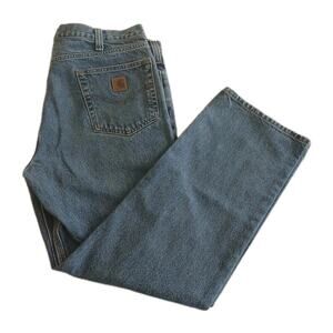 Carhartt Mens Jeans Size 38x30 Blue Medium Wash Straight Leg Relaxed Fit Denim